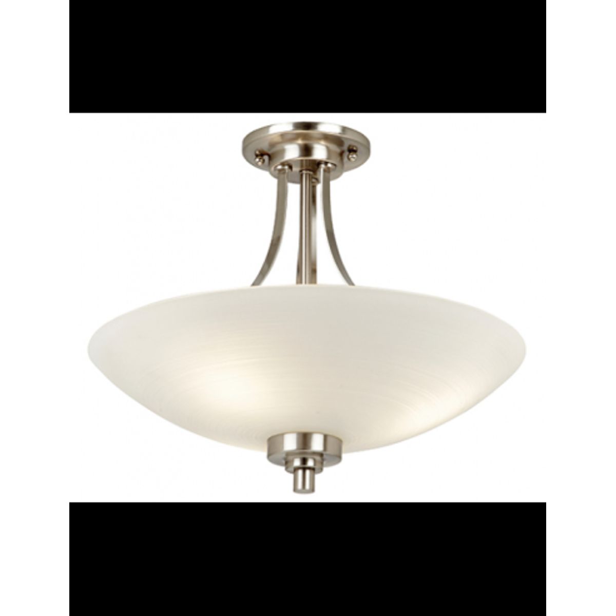 Welles Semi-Flush Plafond i metal og glas Ø41 cm 3 x E27 - Satineret krom/Hvid