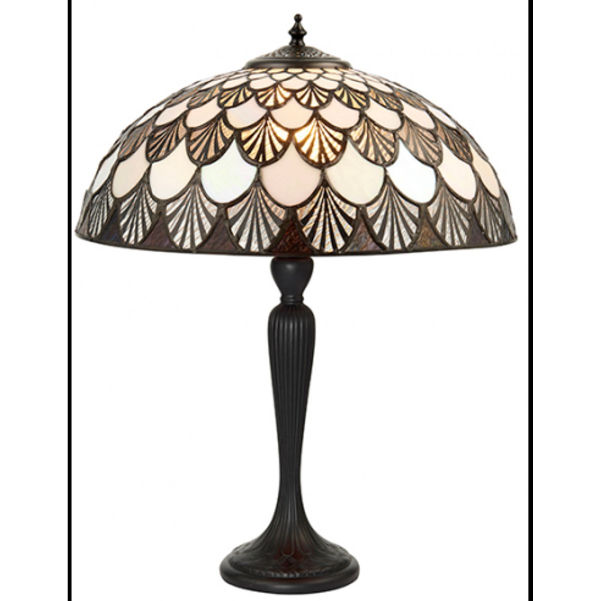 Tiffany Missori Bordlampe i polyresin og glas H53 cm 1 x E27 - Antik bronze/Multi