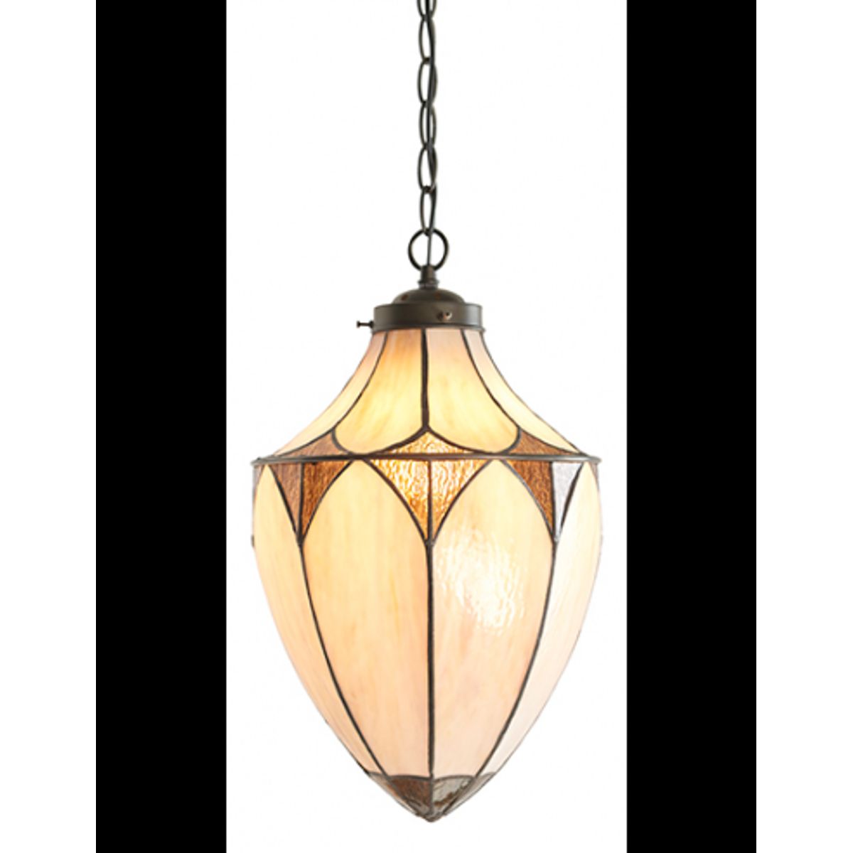 Tiffany Brooklyn Loftlampe i stål og glas Ø25 cm 1 x E27 - Antik bronze/Multi