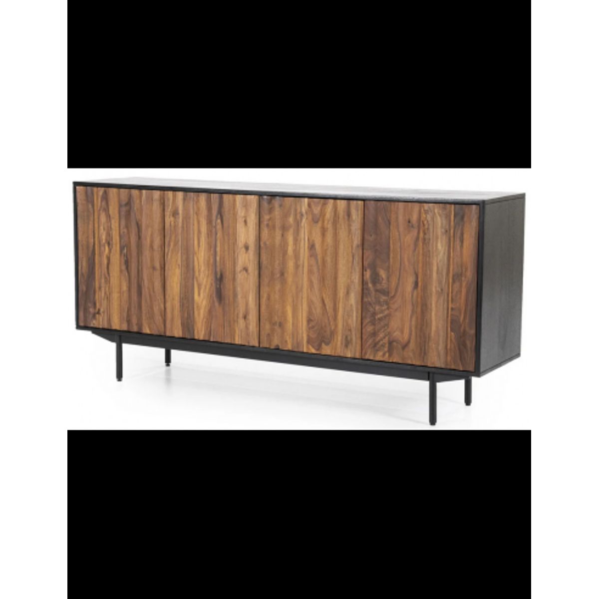 Alexander Sideboard i metal og sheeshamtræ B167 cm - Sort/Brun