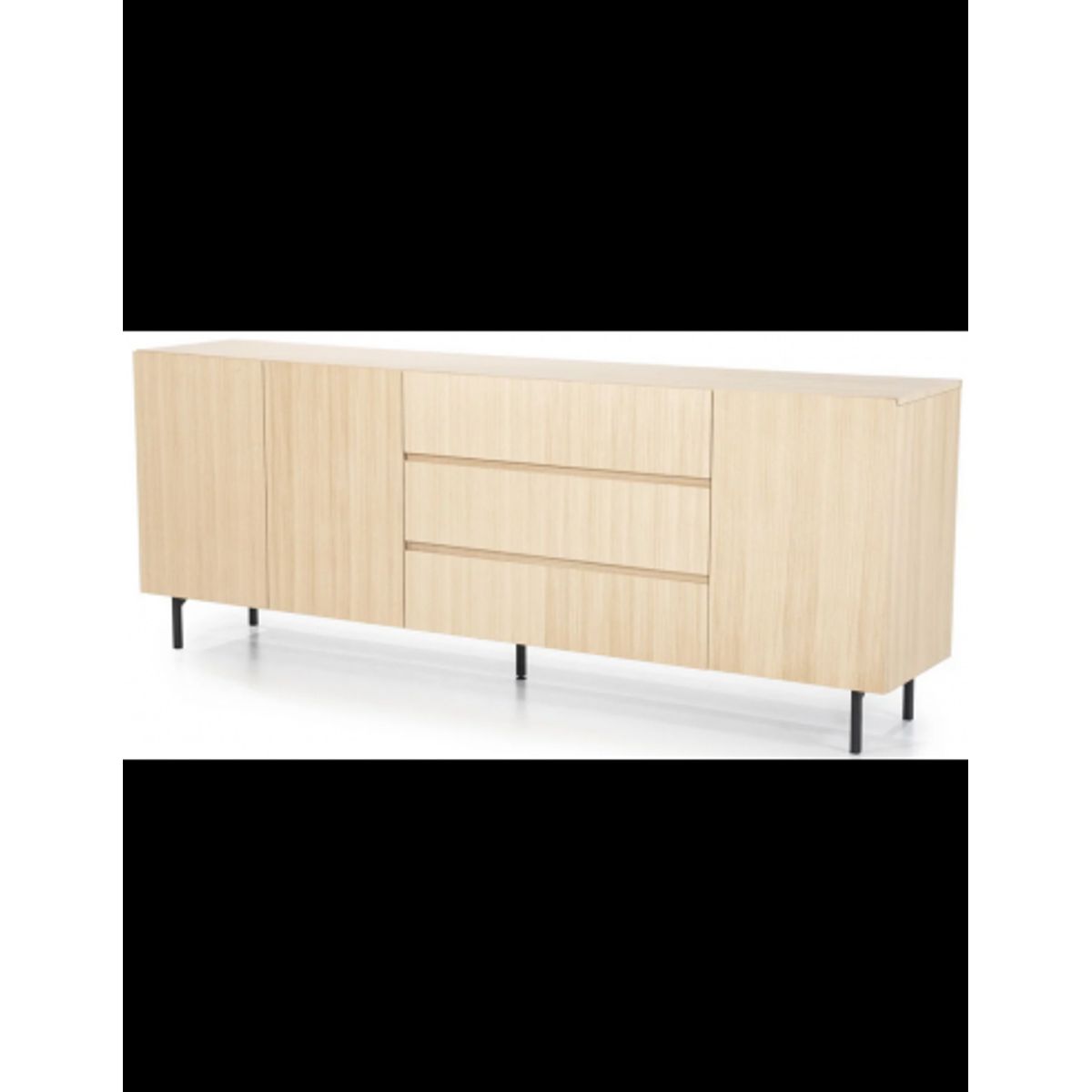 Thomas Sideboard i metal og egetræsfinér B210 cm - Sort/Eg