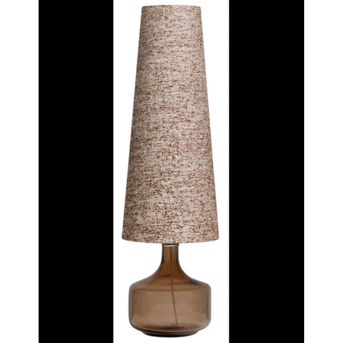 Autumn Bordlampe i glas og polyester H80 x Ø25 cm - Brun/Brun melange