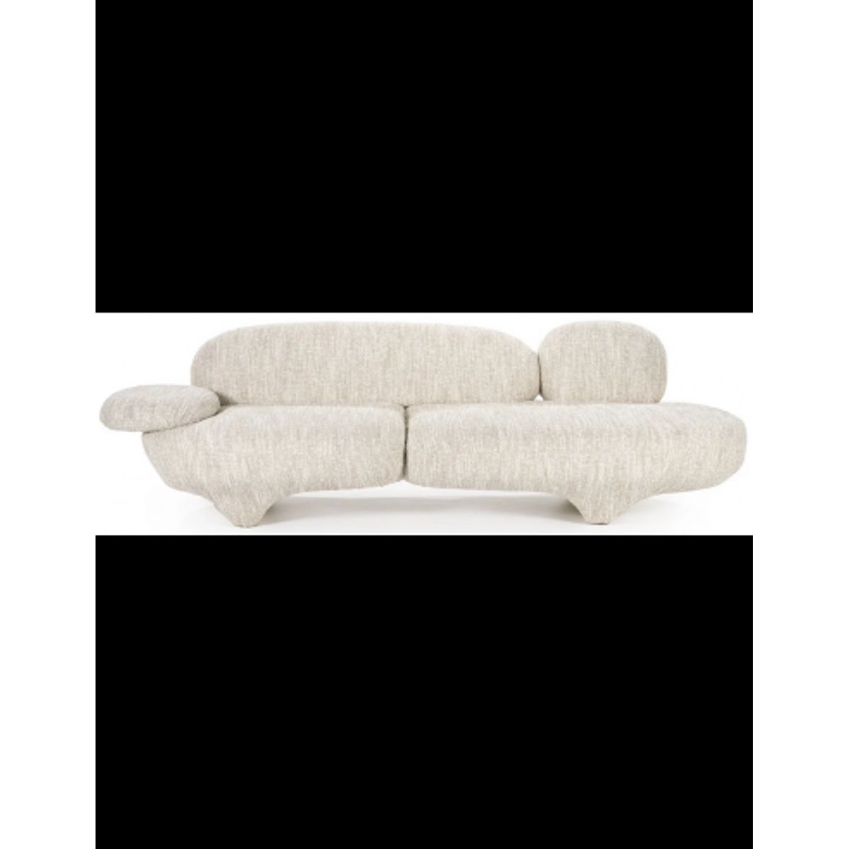 Jayden 3-personers sofa i ruflet polyester B265 cm - Beige