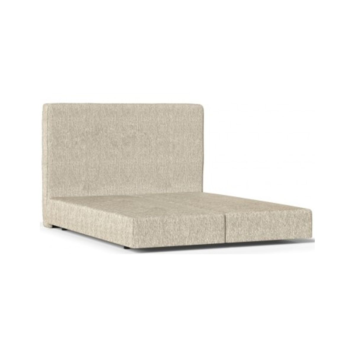 Yuma sengeramme i chenille med sengegavl 120 x 200 cm - Lys beige