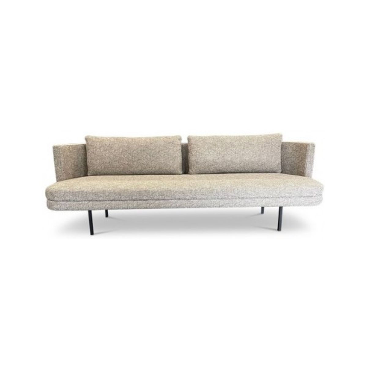 Zilt 2-personers sofa i metal og tekstil 180 x 75 cm - Sort/Gråbrun