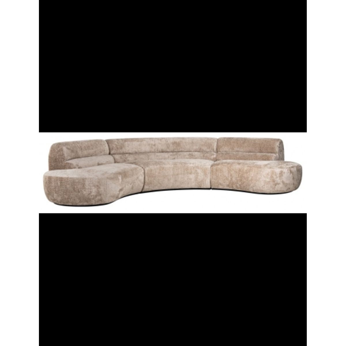 Colby buet sofa i chenille 360 x 100 cm - Natur