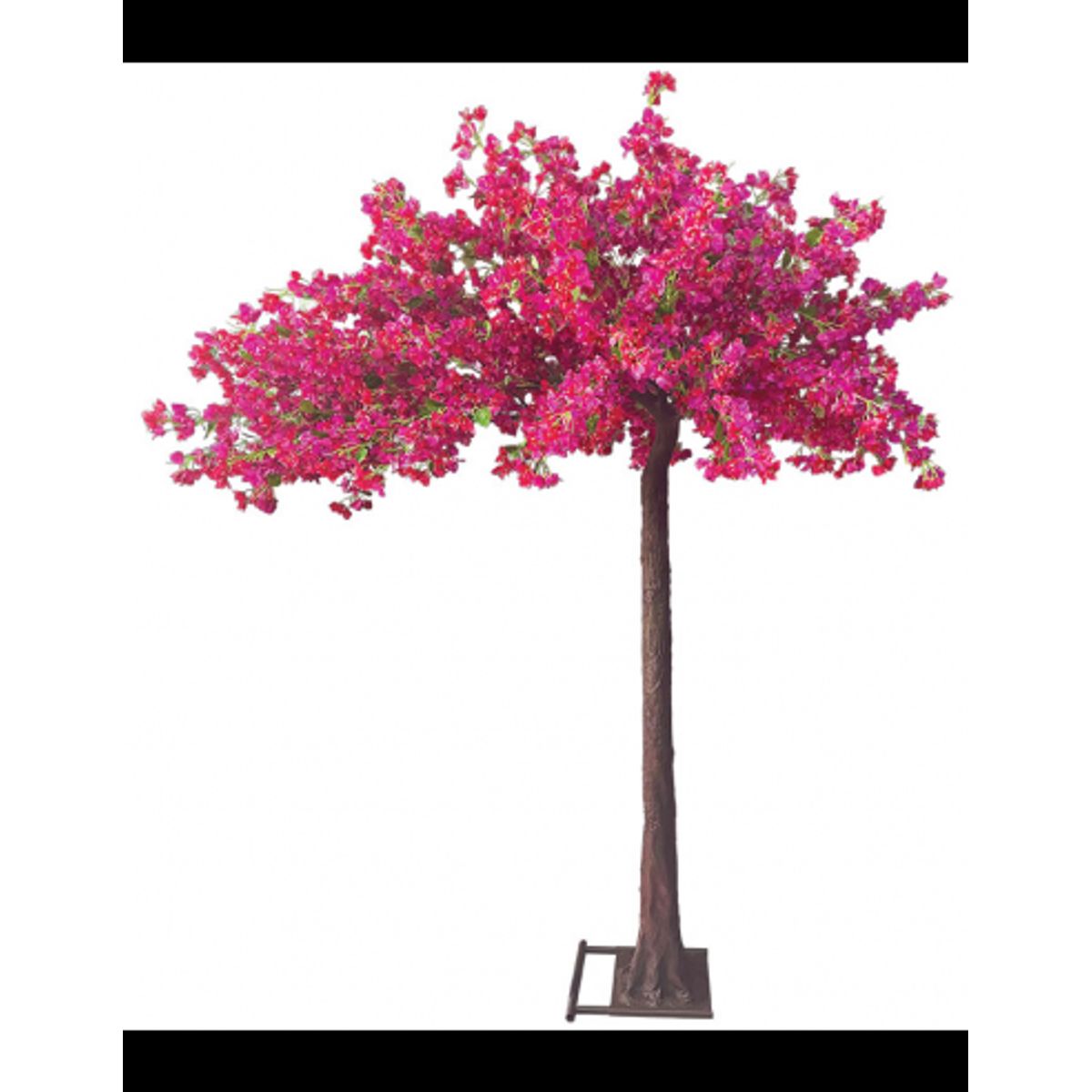 Stort kunstigt Bougainvillea blomstertræ H260 cm - Grøn/Fuchsia