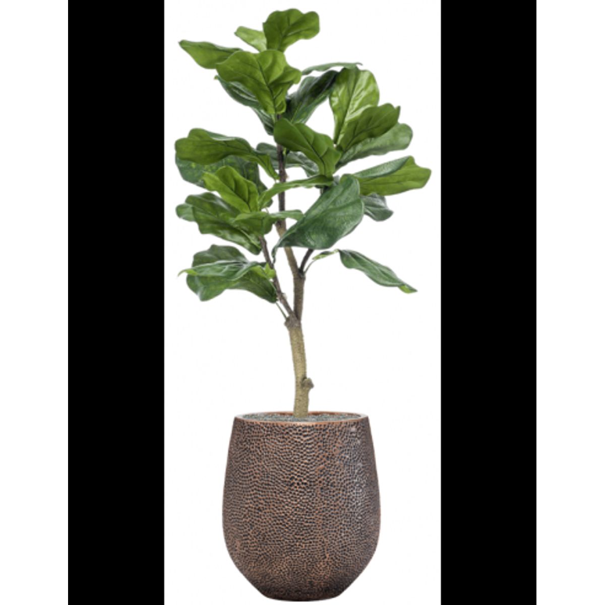 Sammenplantning med krukke og kunstig Ficus Lyrata plante H130 cm