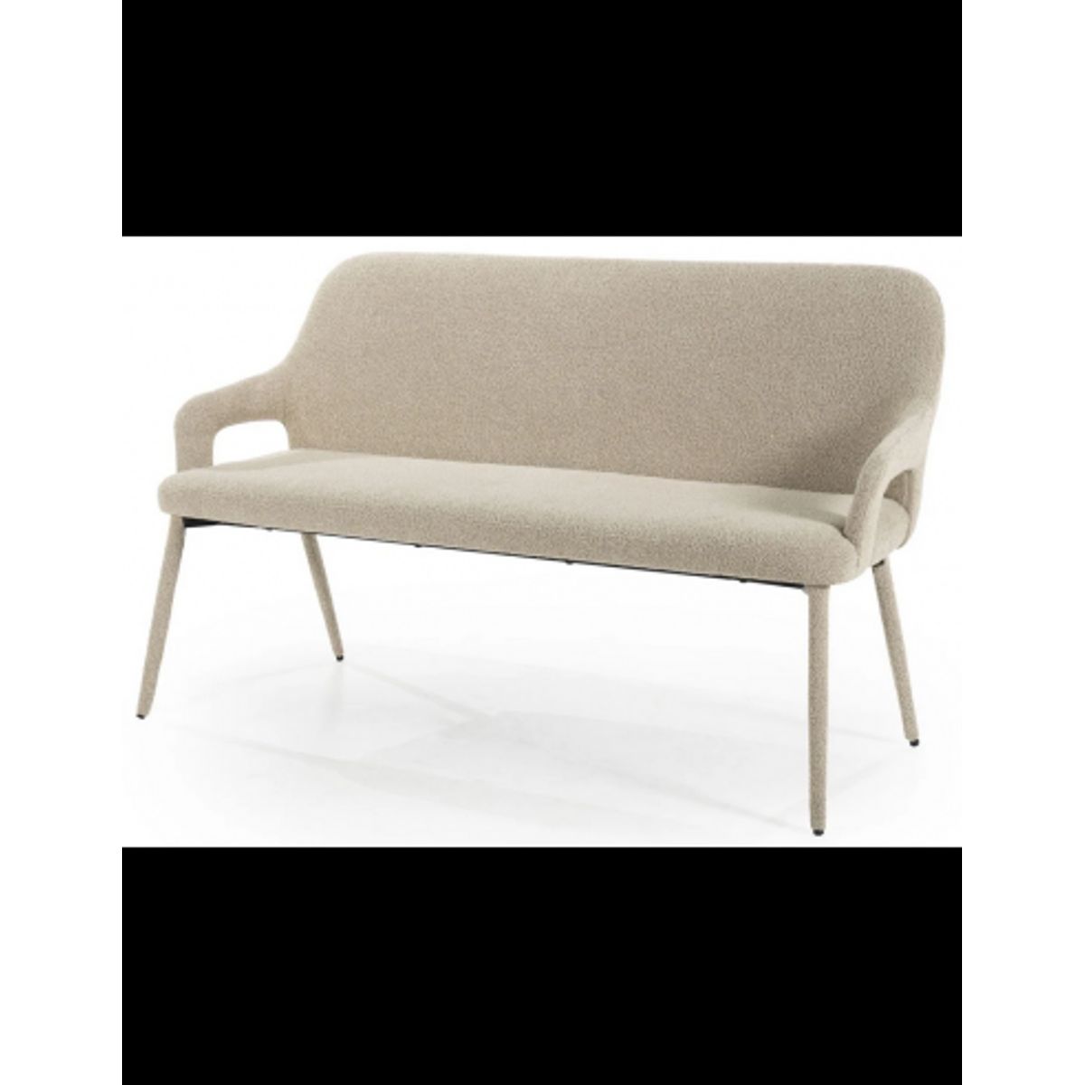 Fika bænk i metal og polyester B140 cm - Taupe