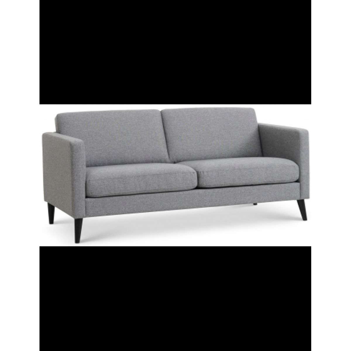 Askset 2-personers sofa i polyester B180 x D86 cm - Sort/Lysegrå