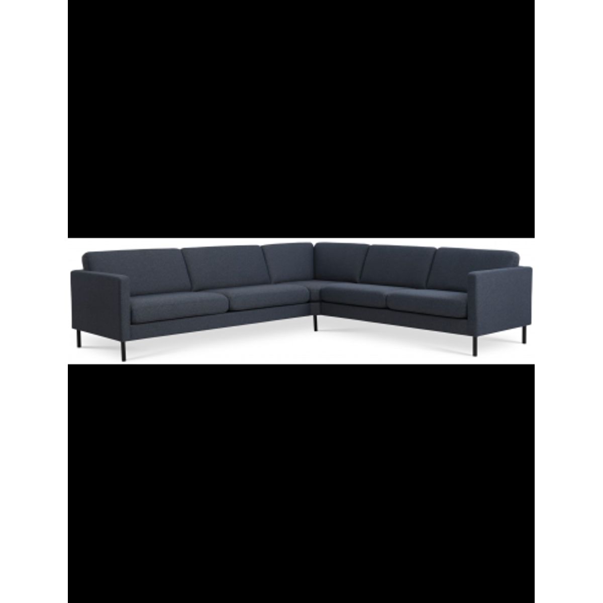 Askset hjørnesofa i polyester B300 x D264 cm - Sort/Navy