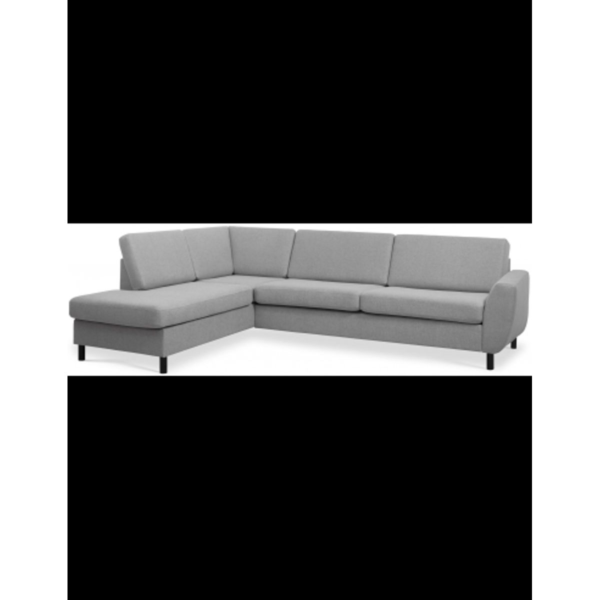 Wendy venstrevendt chaiselongsofa i polyester B279 x D197 cm - Sort/Grå