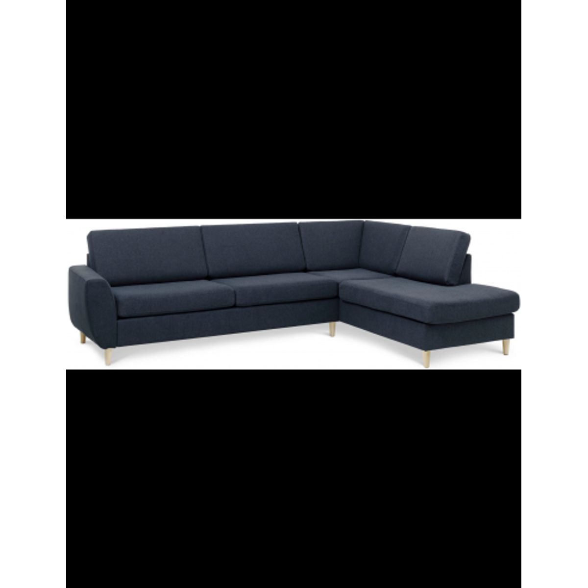 Wendy højrevendt chaiselongsofa i polyester B279 x D197 cm - Natur/Mørkeblå