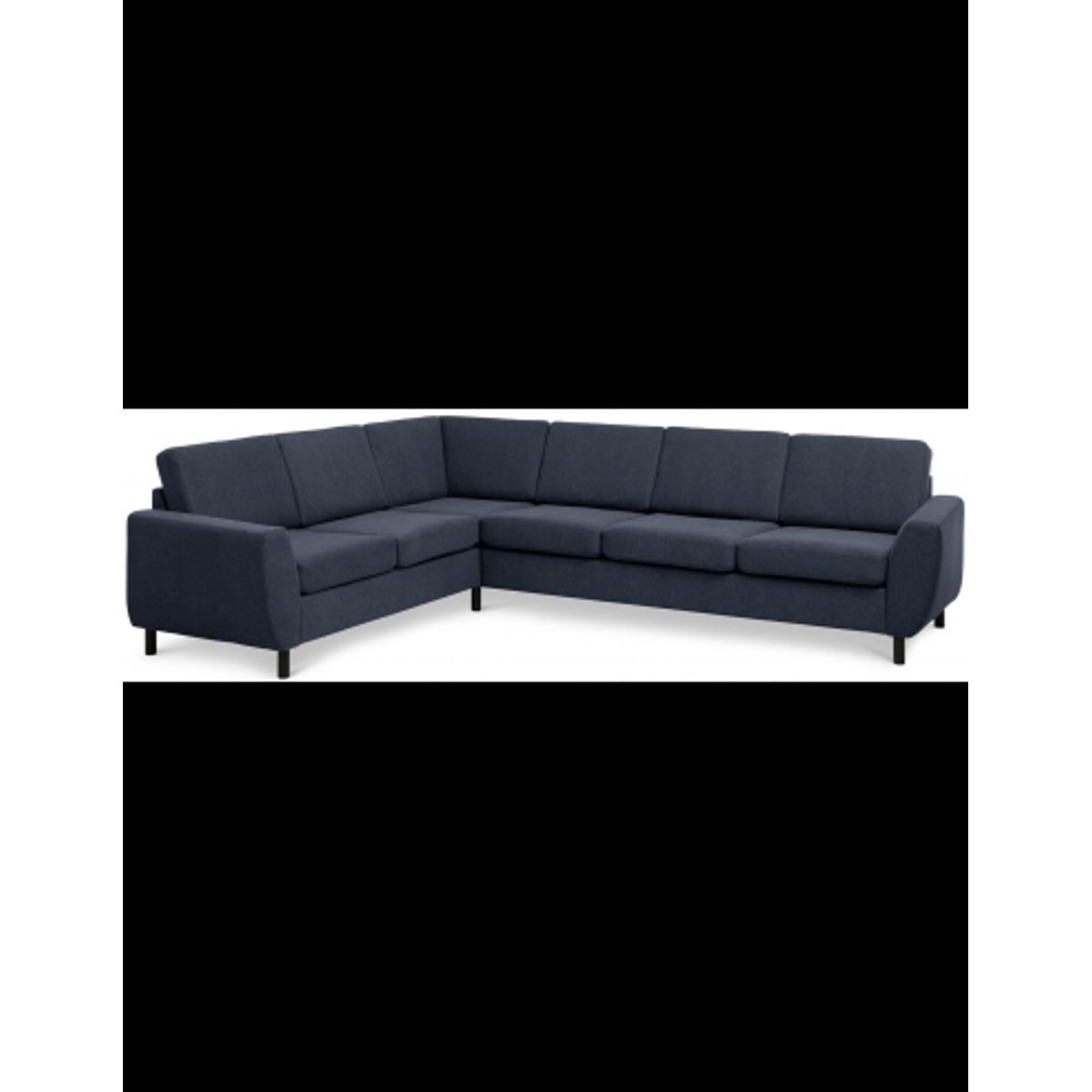 Wendy hjørnesofa i polyester B295 x D230 cm - Sort/Dyb blå