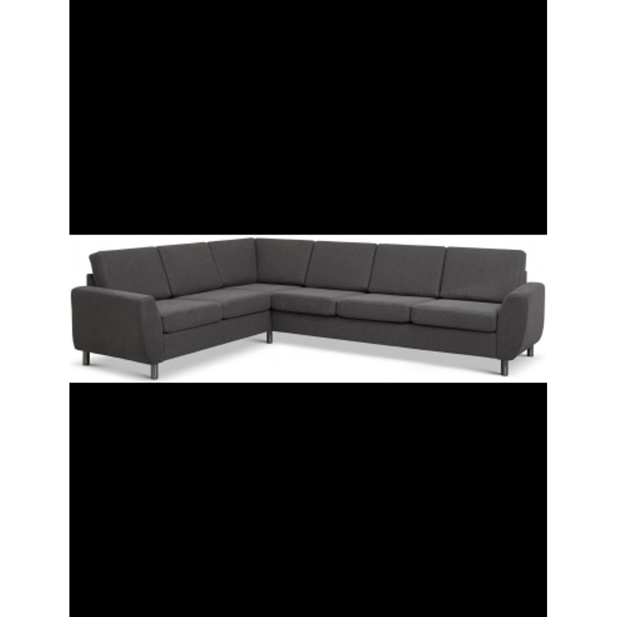 Wendy hjørnesofa i polyester B295 x D230 cm - Børstet alugrå/Antracit