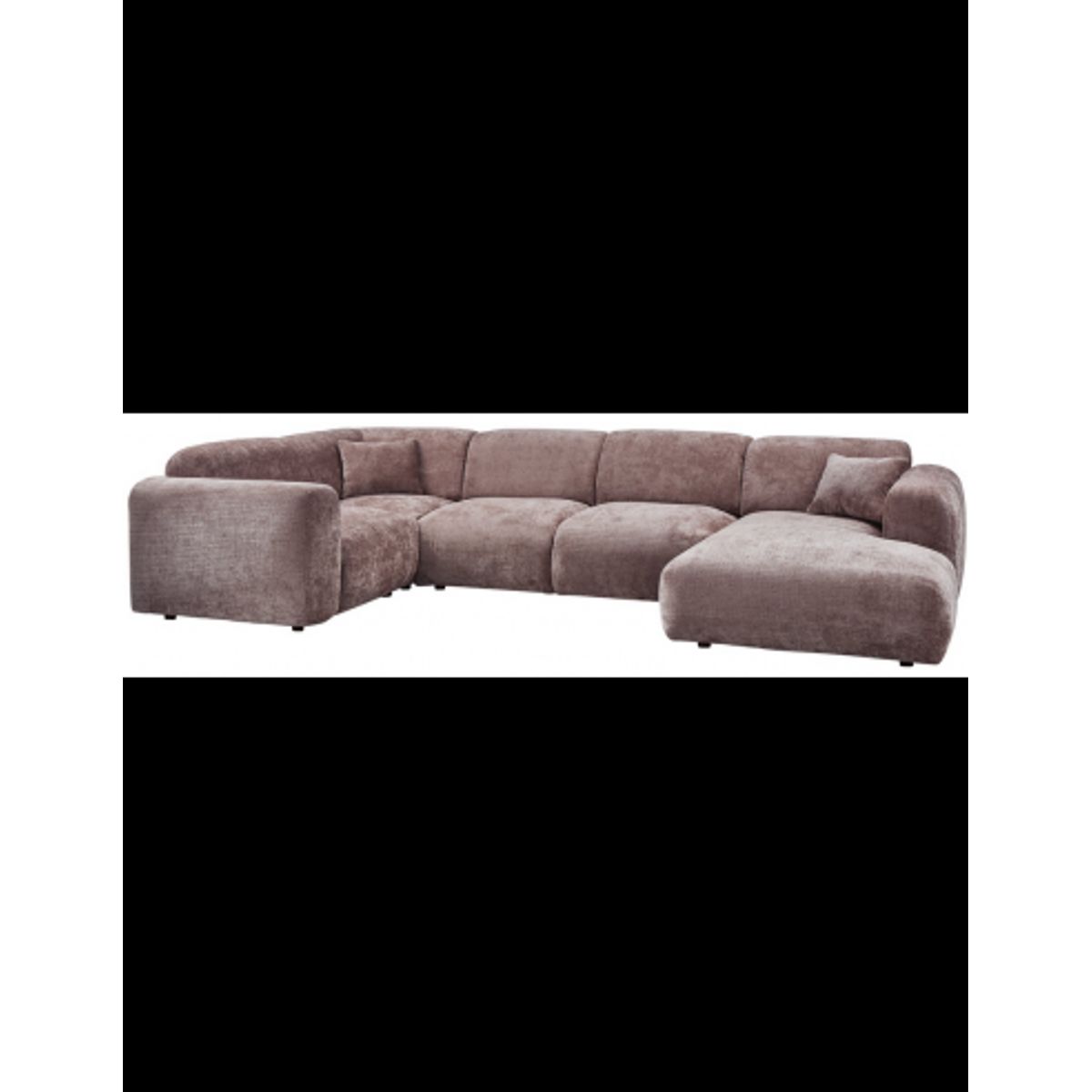 CLOUD Venstrevendt U-sofa i chenille 345 x 198 cm - Taupe