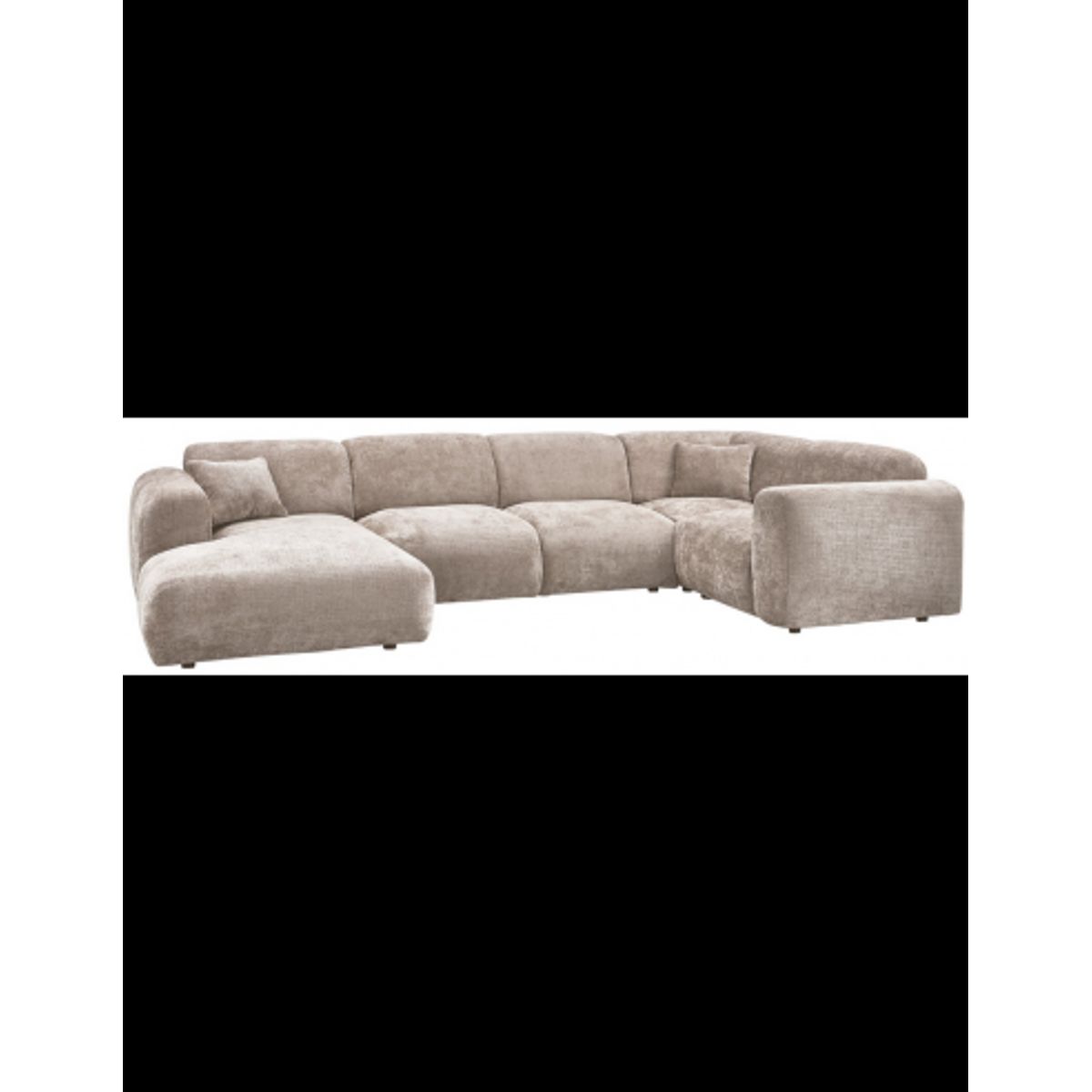 CLOUD Højrevendt U-sofa i chenille 345 x 198 cm - Natur