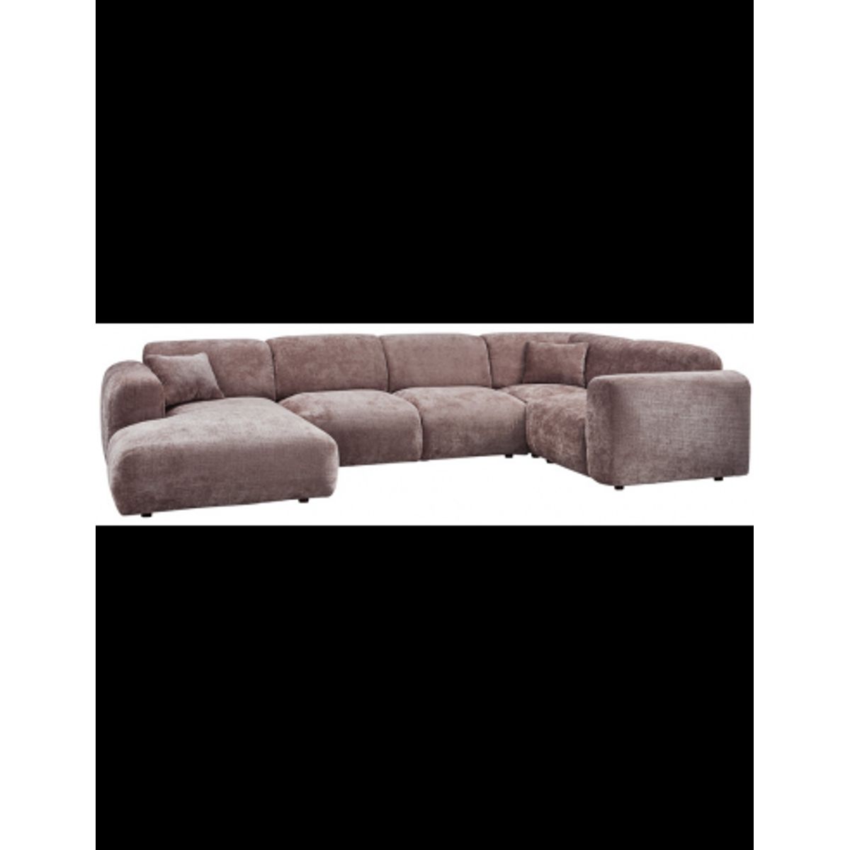 CLOUD Højrevendt U-sofa i chenille 345 x 198 cm - Taupe