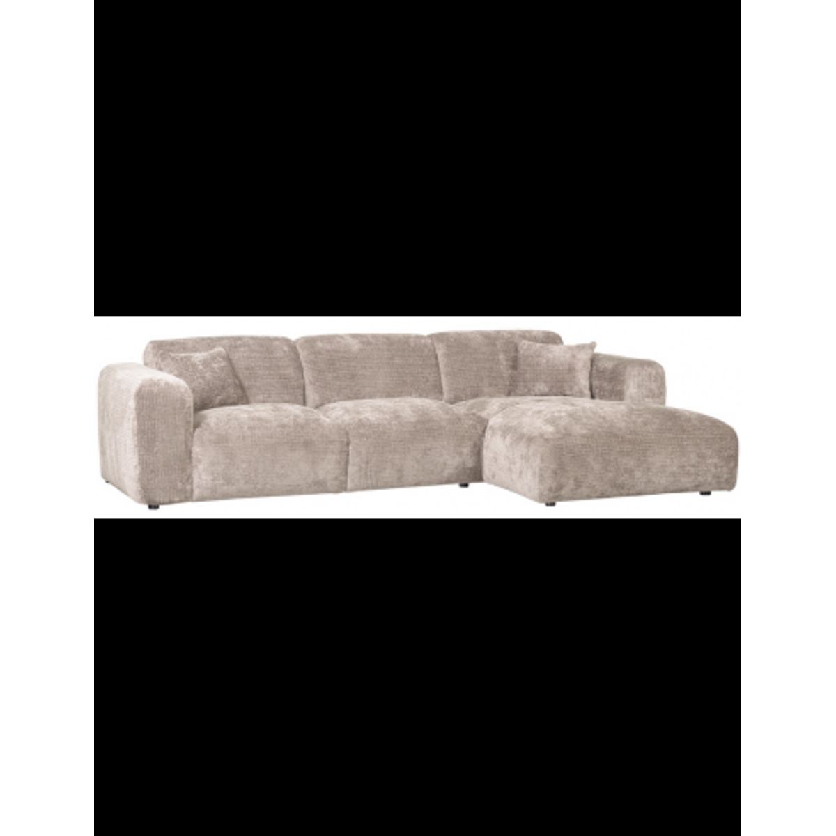 CLOUD Højrevendt Chaiselongsofa i chenille 280 x 165 cm - Natur