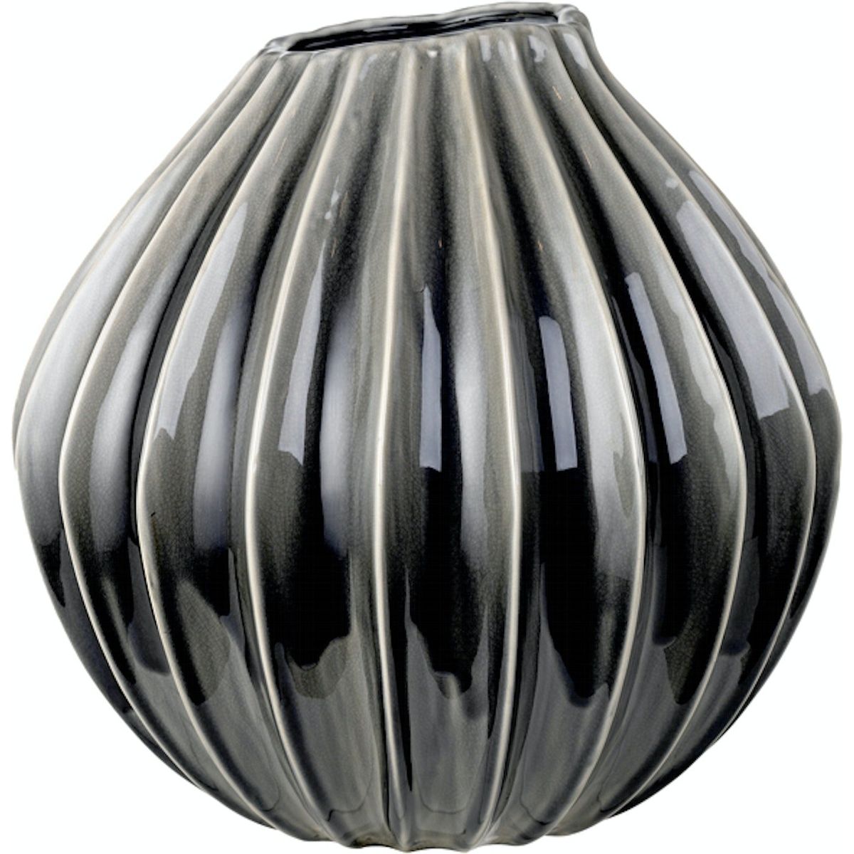 Wide, Vase, sort, H40x40 cm, keramik