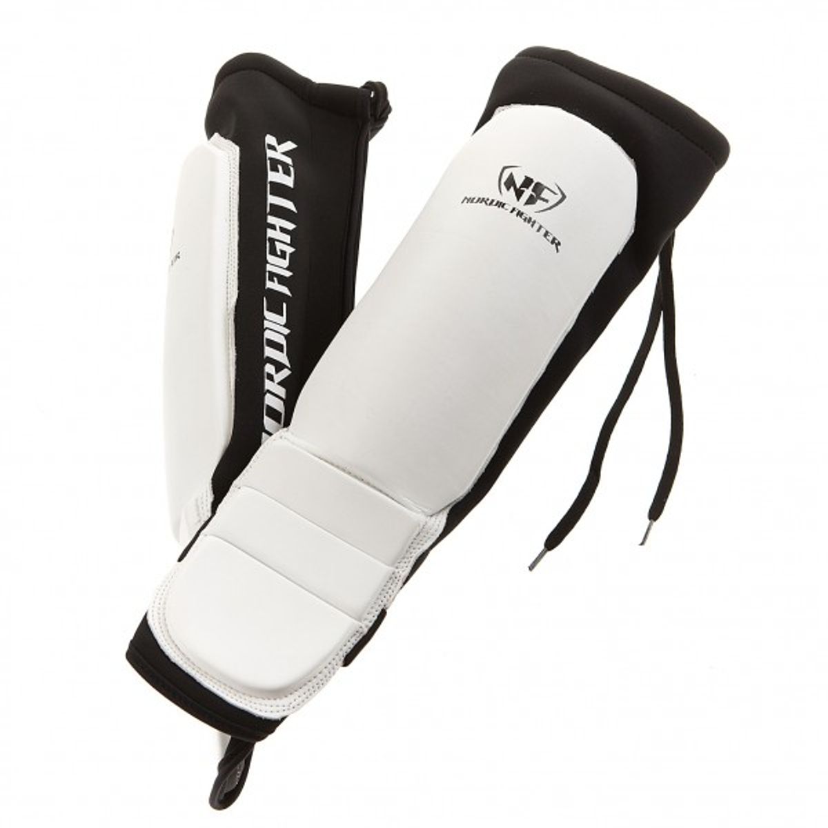 Nordic Fighter Grappling Shin Guards Instep Benskinne Ægte Læder Hvid Medium