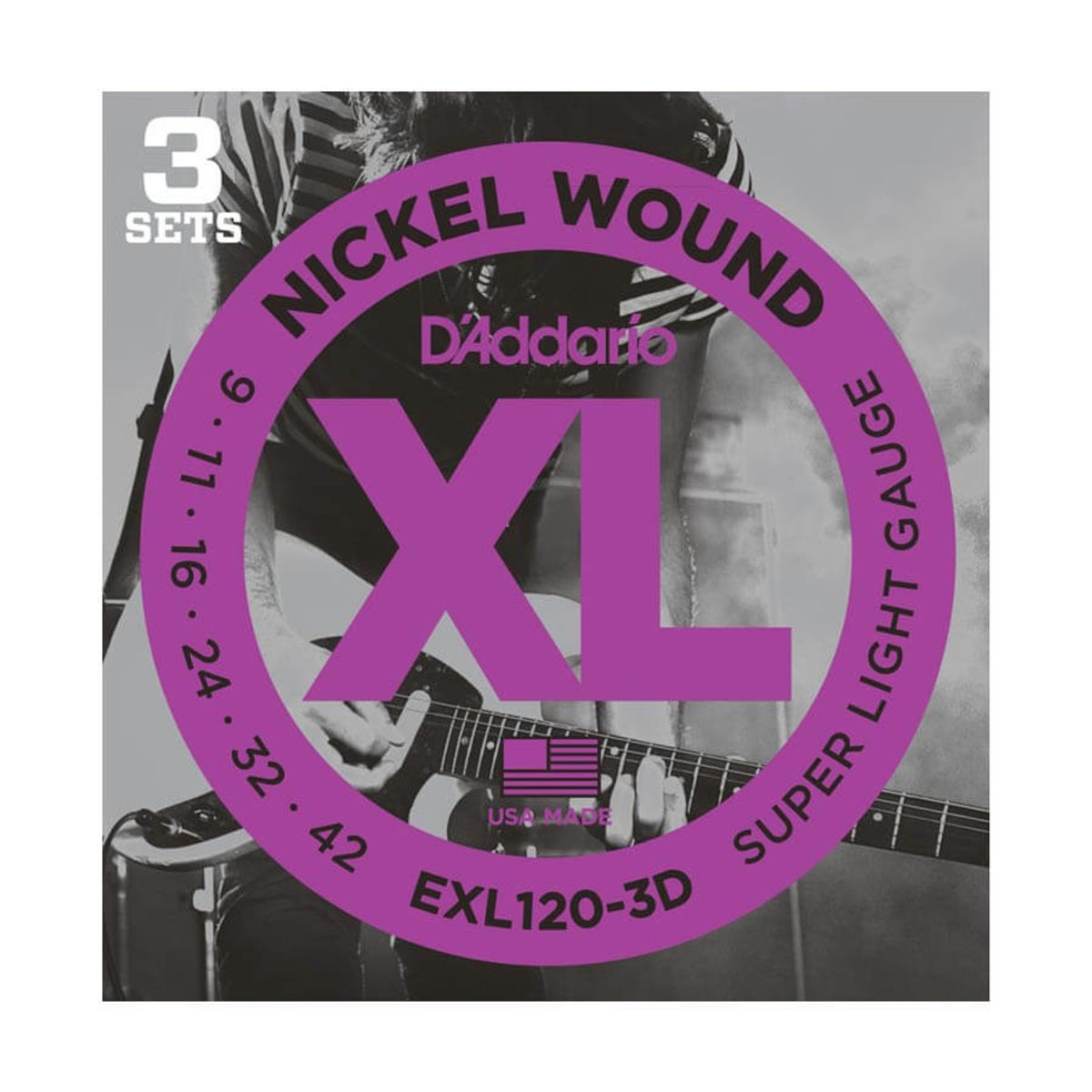 D'Addario EXL120-3D el-guitar-strenge, 009-042 (3 sæt)