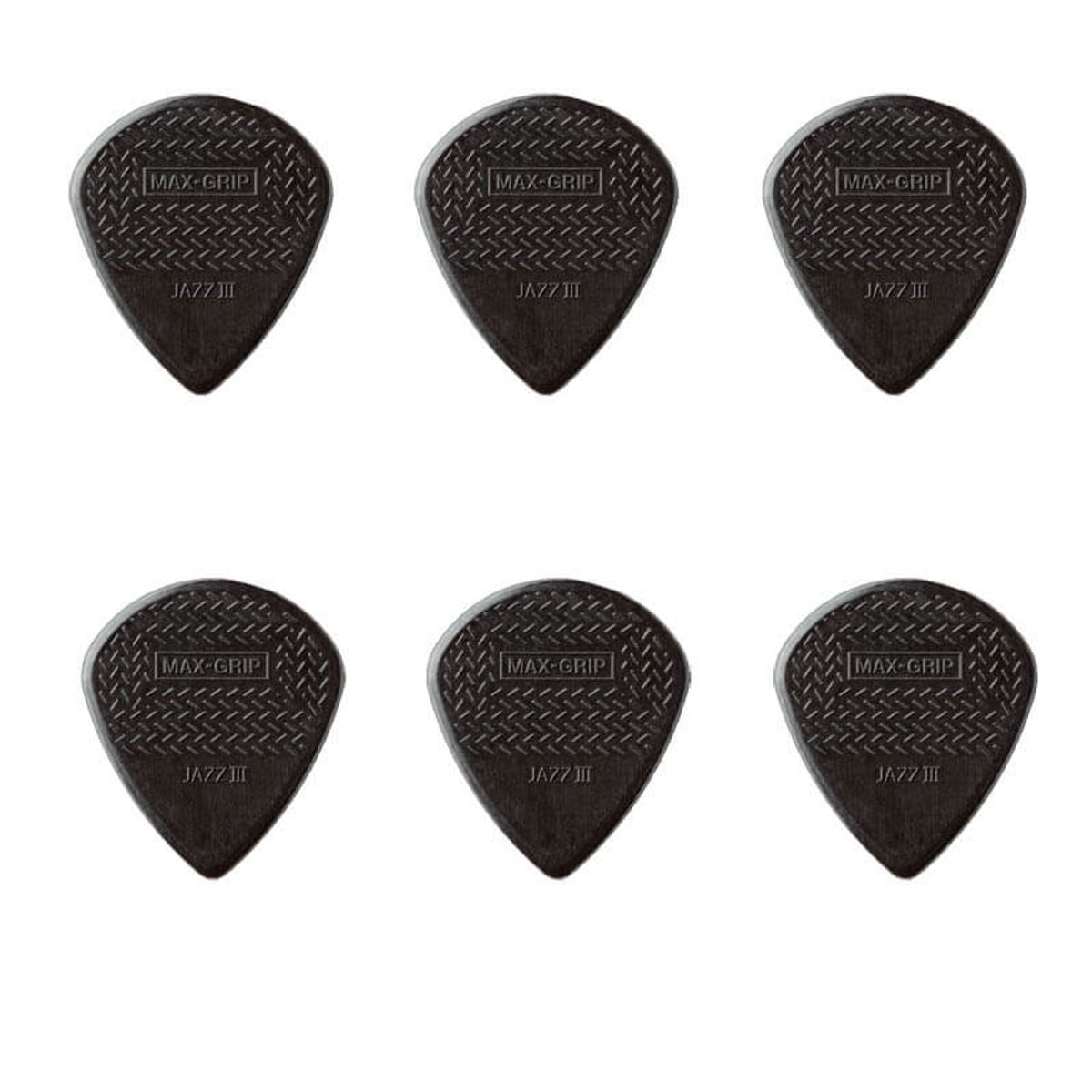 Dunlop Nylon Max Grip Jazz III Stiffo plektre (6 stk.)