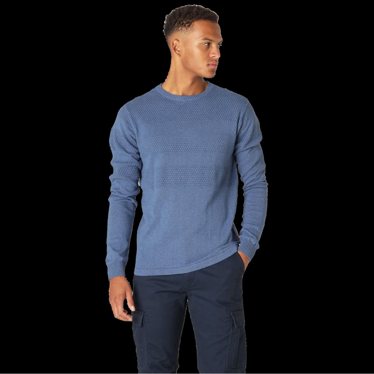 Marcus Affleck Herre Striktrøje - Blue Mix - 3XL