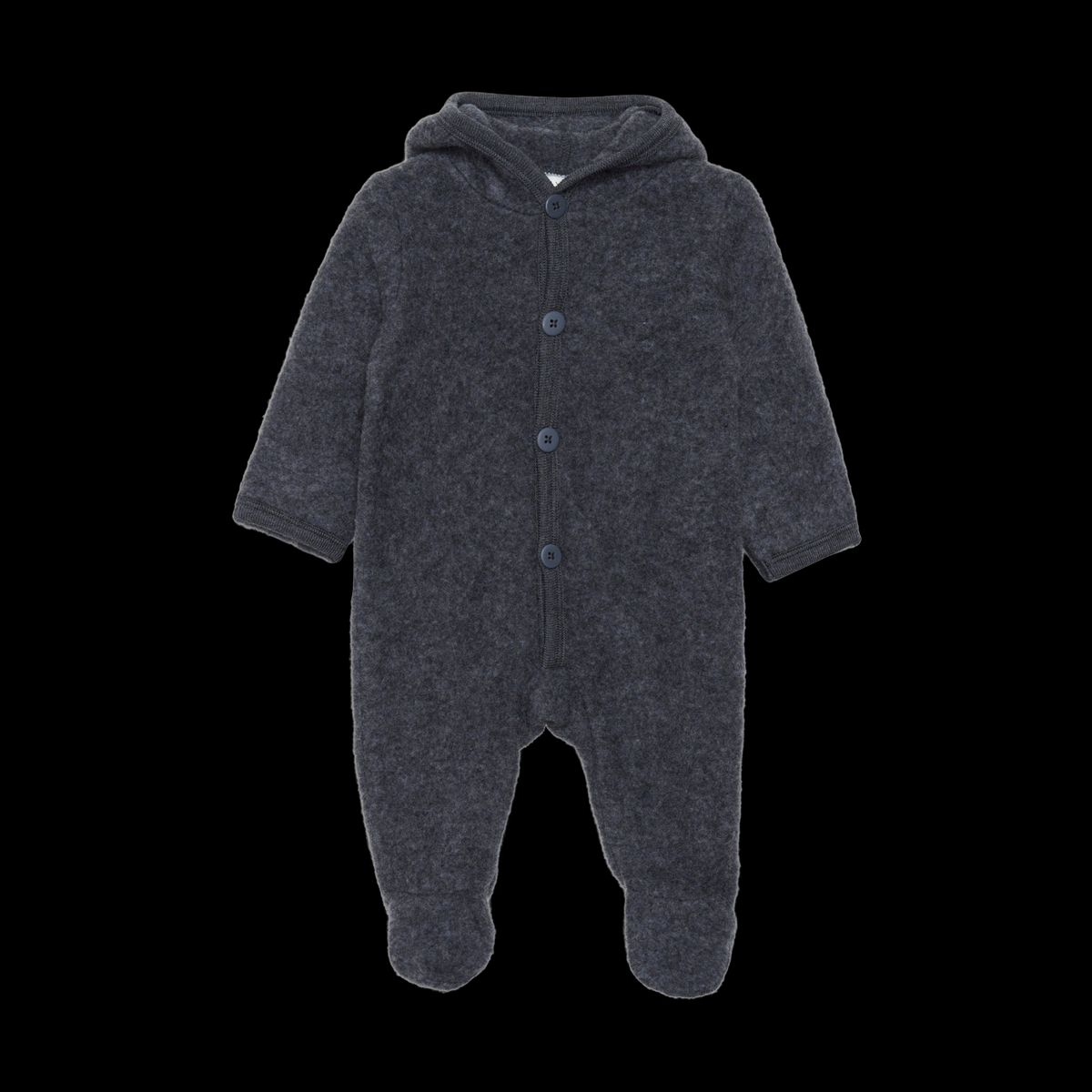 Fixoni Baby Heldragt i merinould - Dark Grey Melange - 56