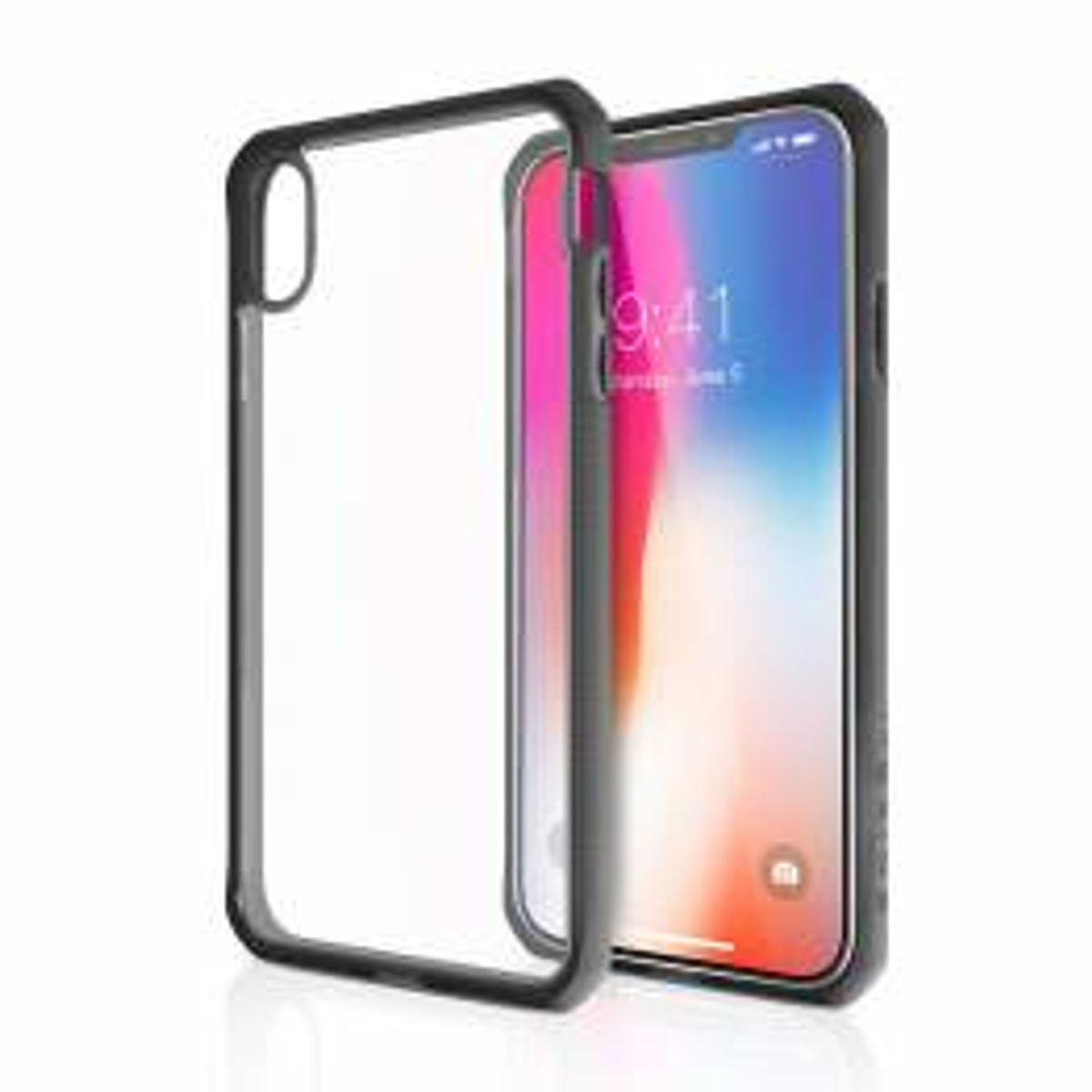 ITSKINS Cover til iPhone Xs Max Gennemsigtigt Sort/Klar