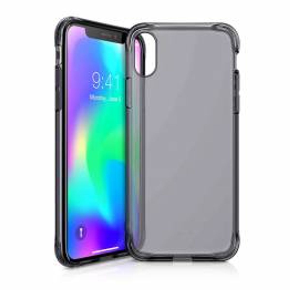 ITSKINS Gel Cover iPhone Xs Max Gennemsigtigt sort