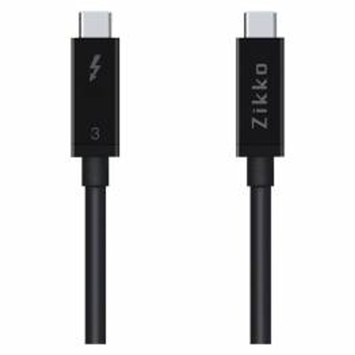 Zikko 2m 100W / 20Gb 8k Thunderbolt 3 kabel med Thunderbolt 3, 2m, Sort