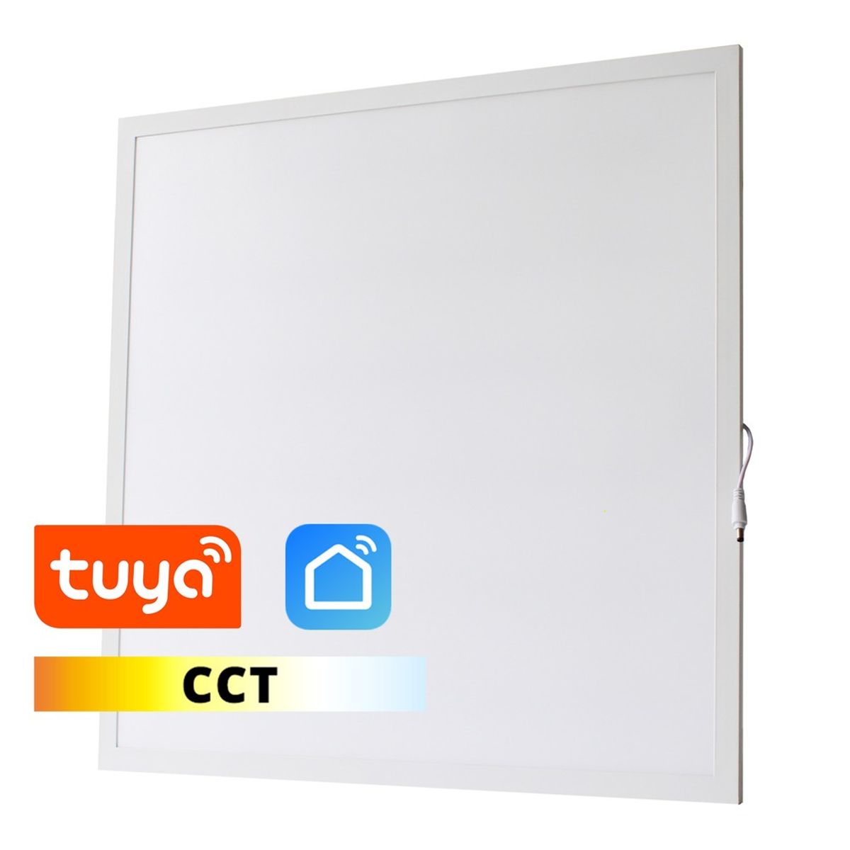 LEDlife 60x60 Wifi CCT Smart Home LED panel - 36W, Tuya/Smart Life, hvid kant - Dæmpbar : Via Smart Home, Kulør : CCT (Varm til Kold Hvid)