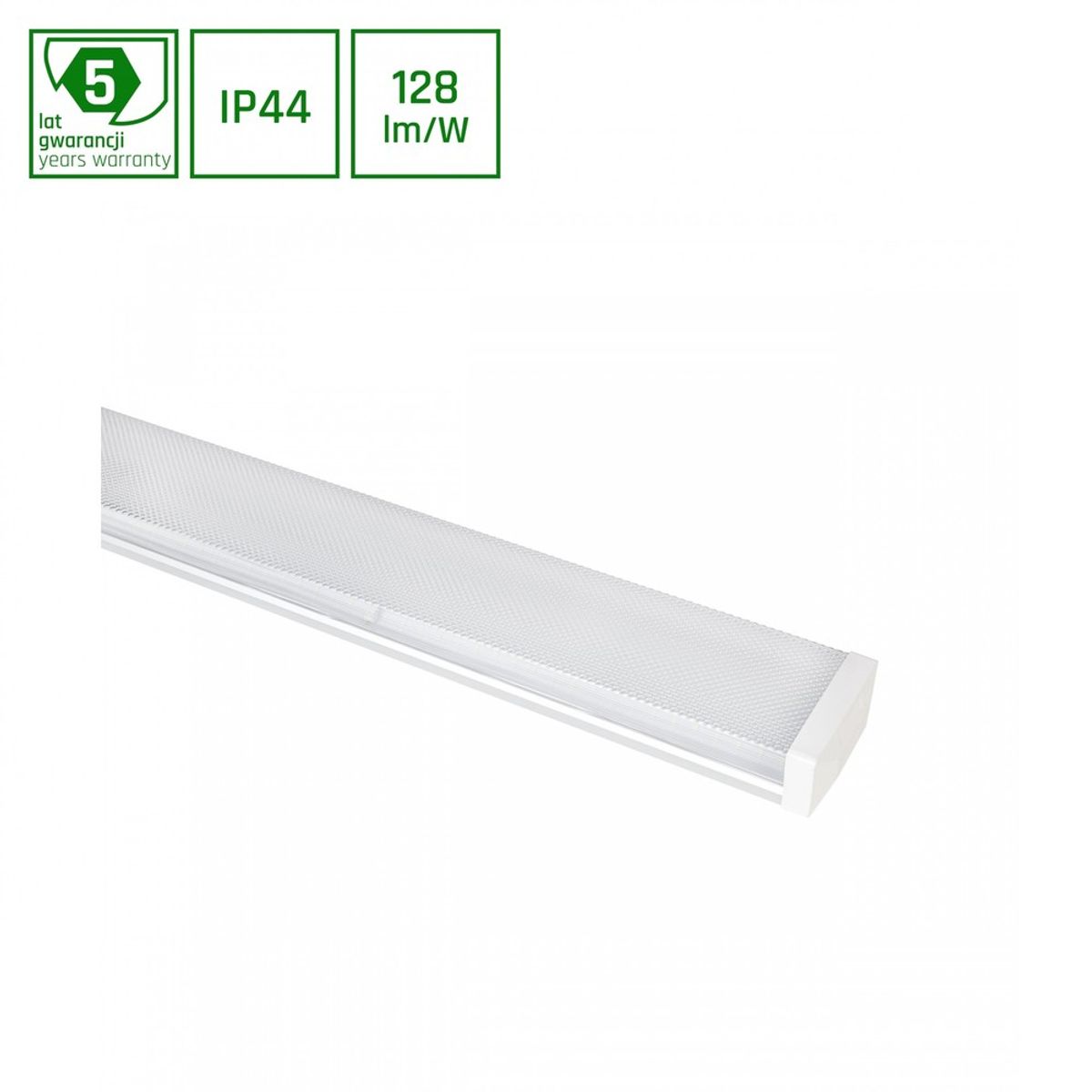 Limea 1200mm 40W - Prismatica, Neutral hvid, 230V, 100 °, IP44, IK10, 1200x110x60mm - Kulør : Neutral