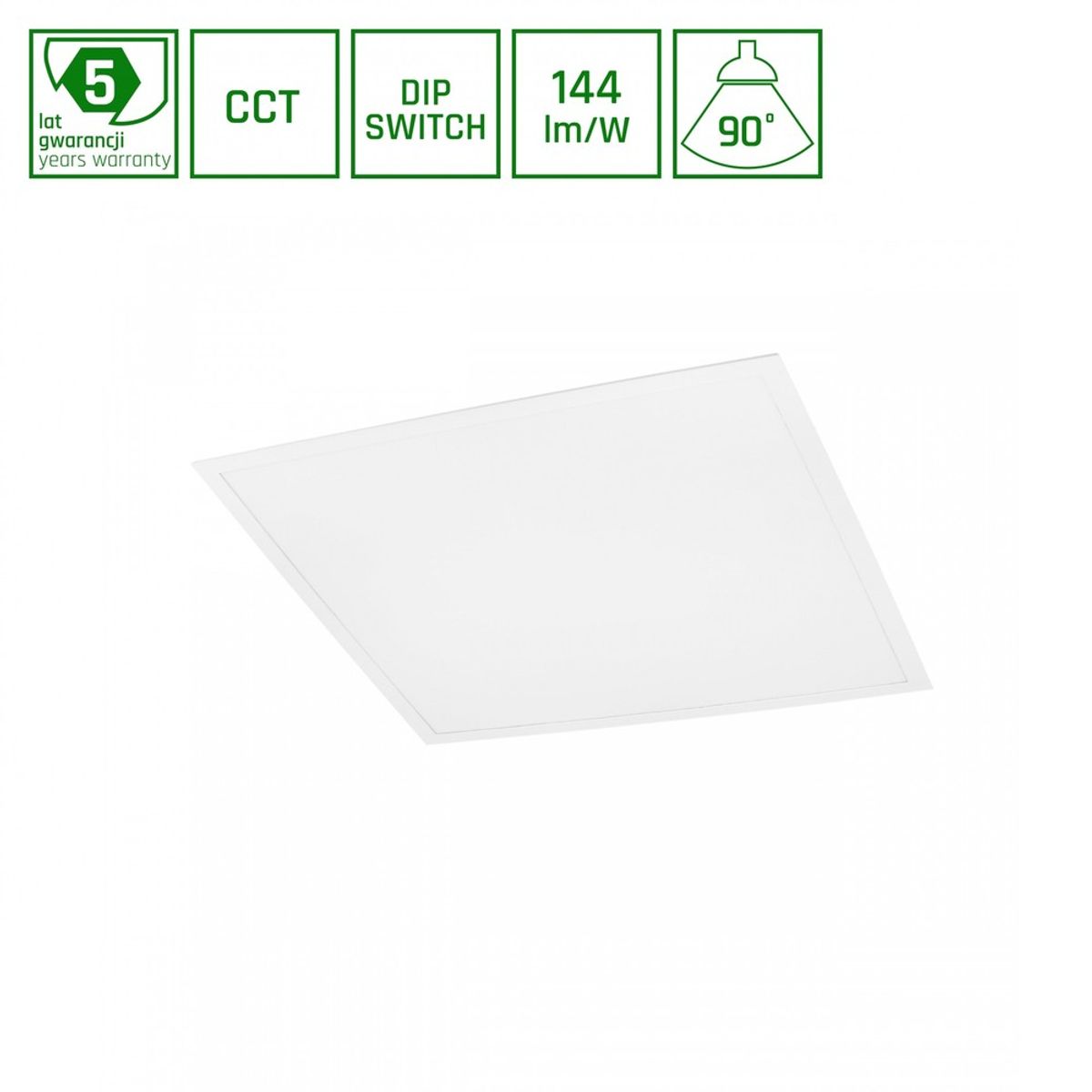 Algine Panel bagbelyst 25W/40W/45W - CCT 230V 120 ° IP20 UGR19 620x620x34mm hvid - Dæmpbar : Ikke dæmpbar, Kulør : CCT (Varm til Kold Hvid)