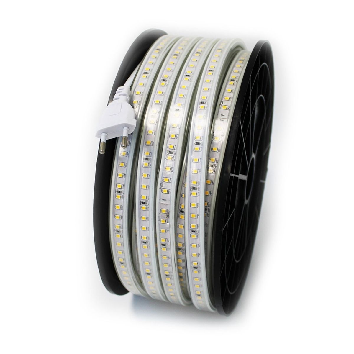 50m Arbejdslys 230V LED strip - IP65, 120 LED/m, 10W/m, 1000 lm/m - Kulør : Varm