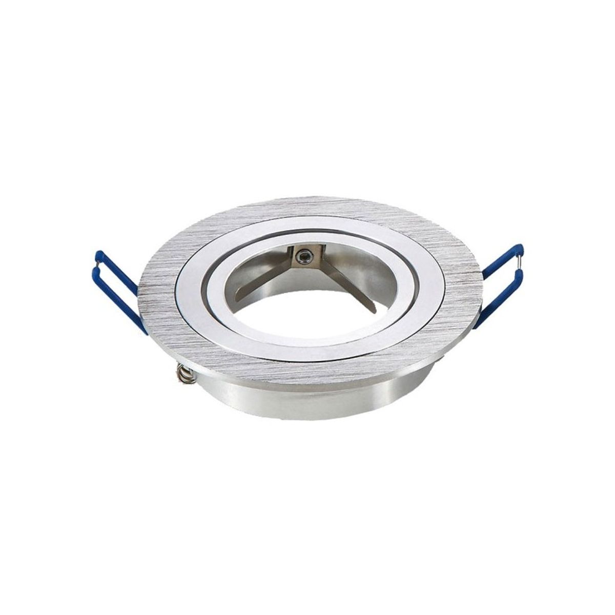 Downlight kit uden lyskilde - Hul: Ø7,5 cm, Mål: Ø9,1 cm, børstet aluminium, vælg MR16 eller GU10 fatning - Fatning : MR16