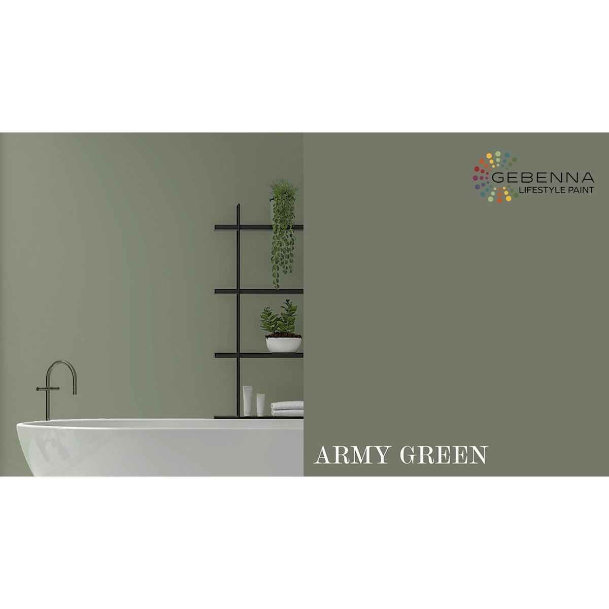 Vådrumsmaling Glans 25: Army Green 9 liter