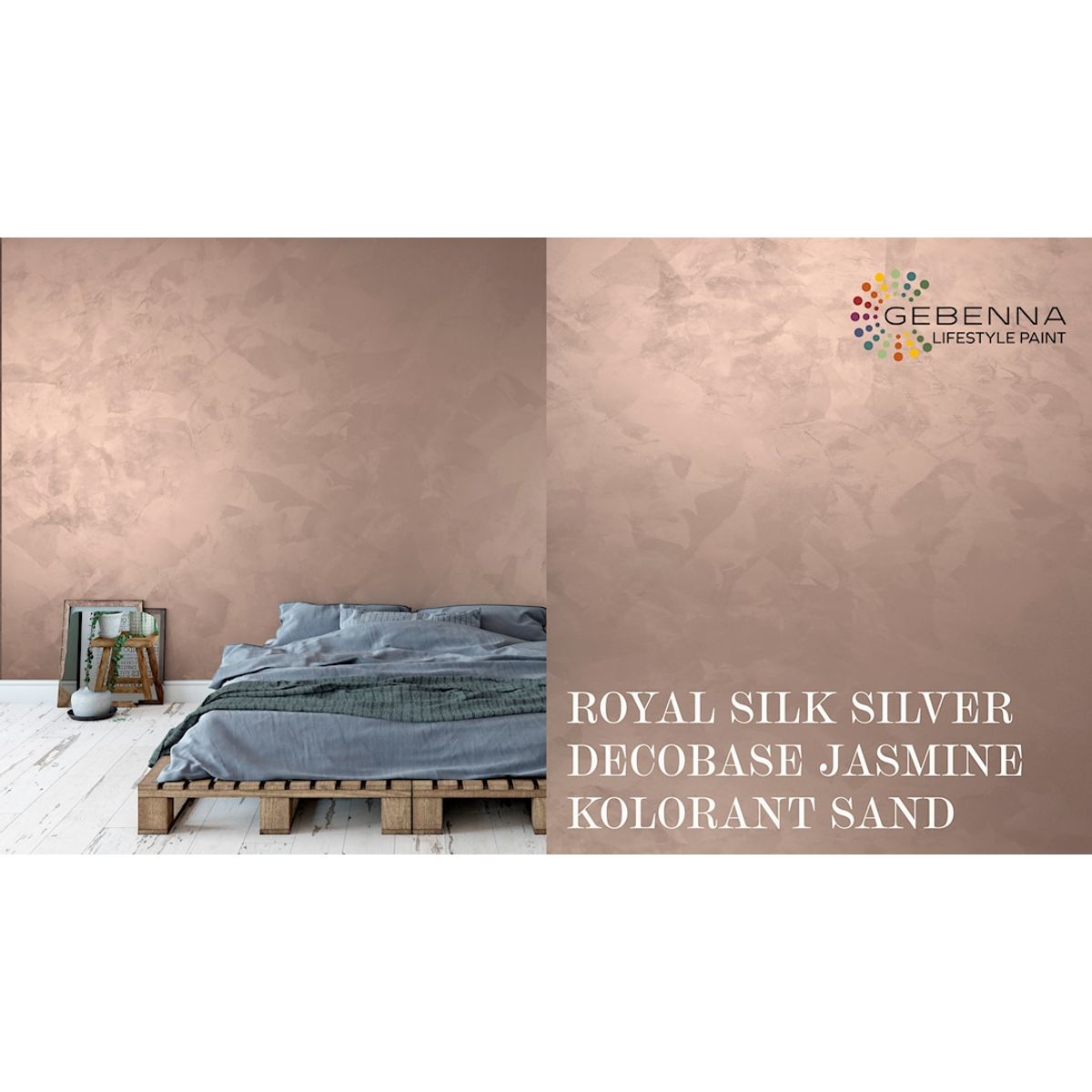 Royal Silk Silverbase + Decobase Jasmine + Kolorant: Sand