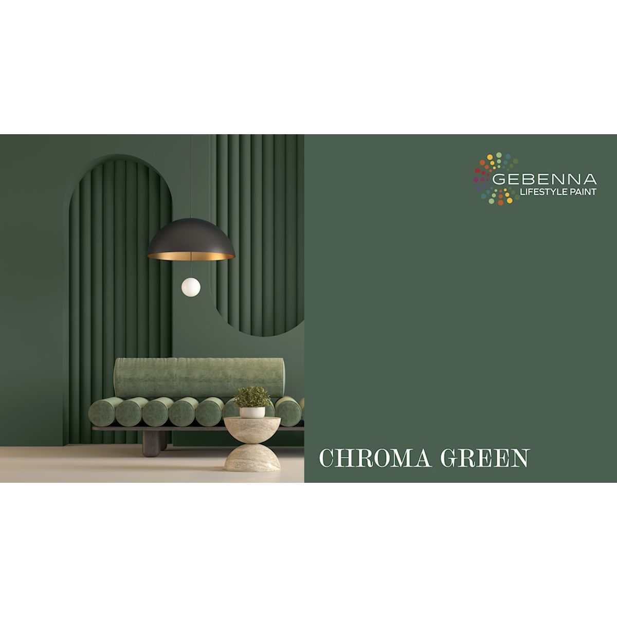 Gebenna Vægmaling: Chroma Green 2,7 liter