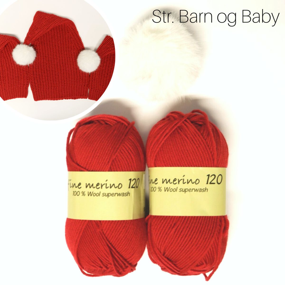 Niahs Nissehue, Hæklekit - Str. barn/baby MED hækleopskrift (+25 kr)