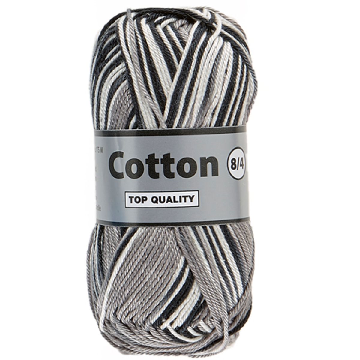 Lammy cotton 8/4, multifarvet, sort og hvid, 50 g, nr. 620