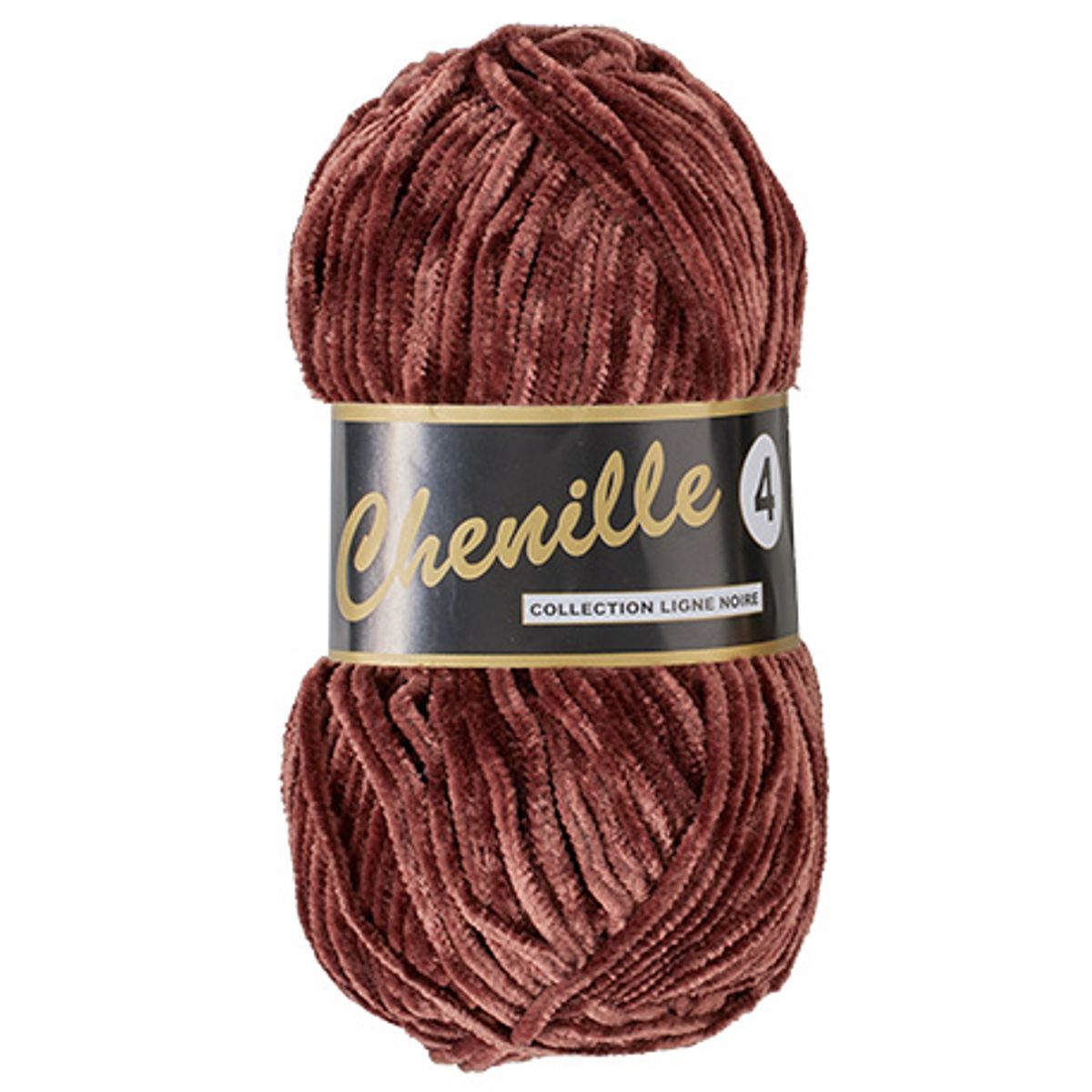 Chenille 4, mørkebrun, 50 g, nr. 110