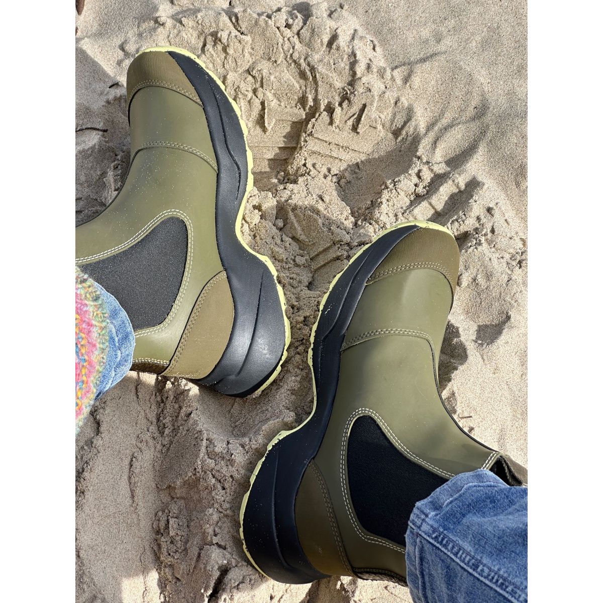 Woden SIRI WATERPROOF, Rubber Boots - DARK OLIVE/PALE LIME 40