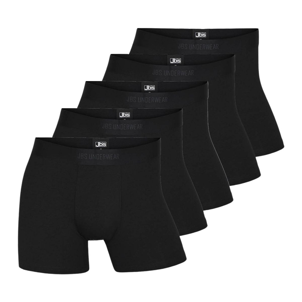 5-pak JBS bambus boxershorts i gaveæske, sort, str. 2XL