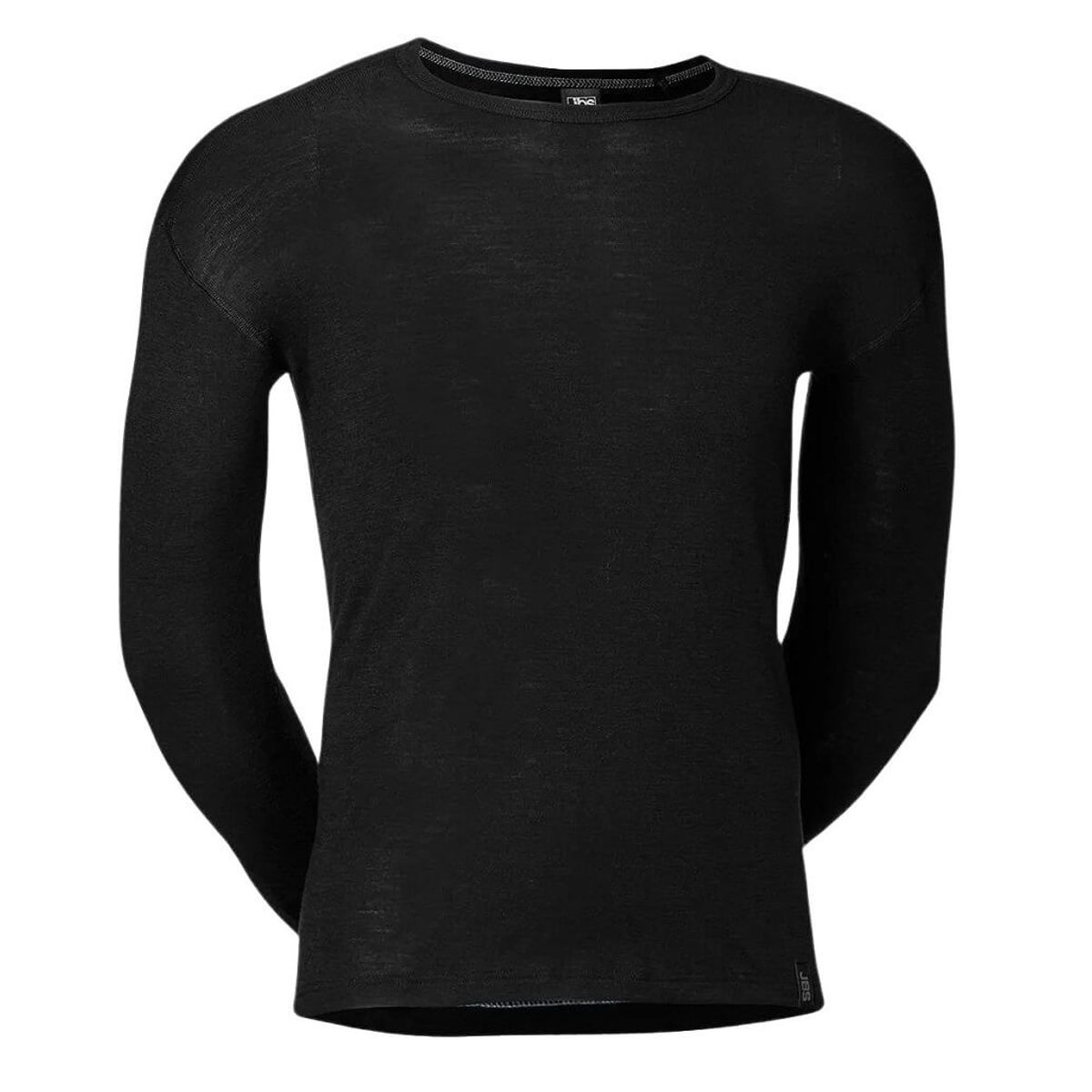 Langærmet t-shirt i 100% merino uld til mænd, JBS, sort, str. XL