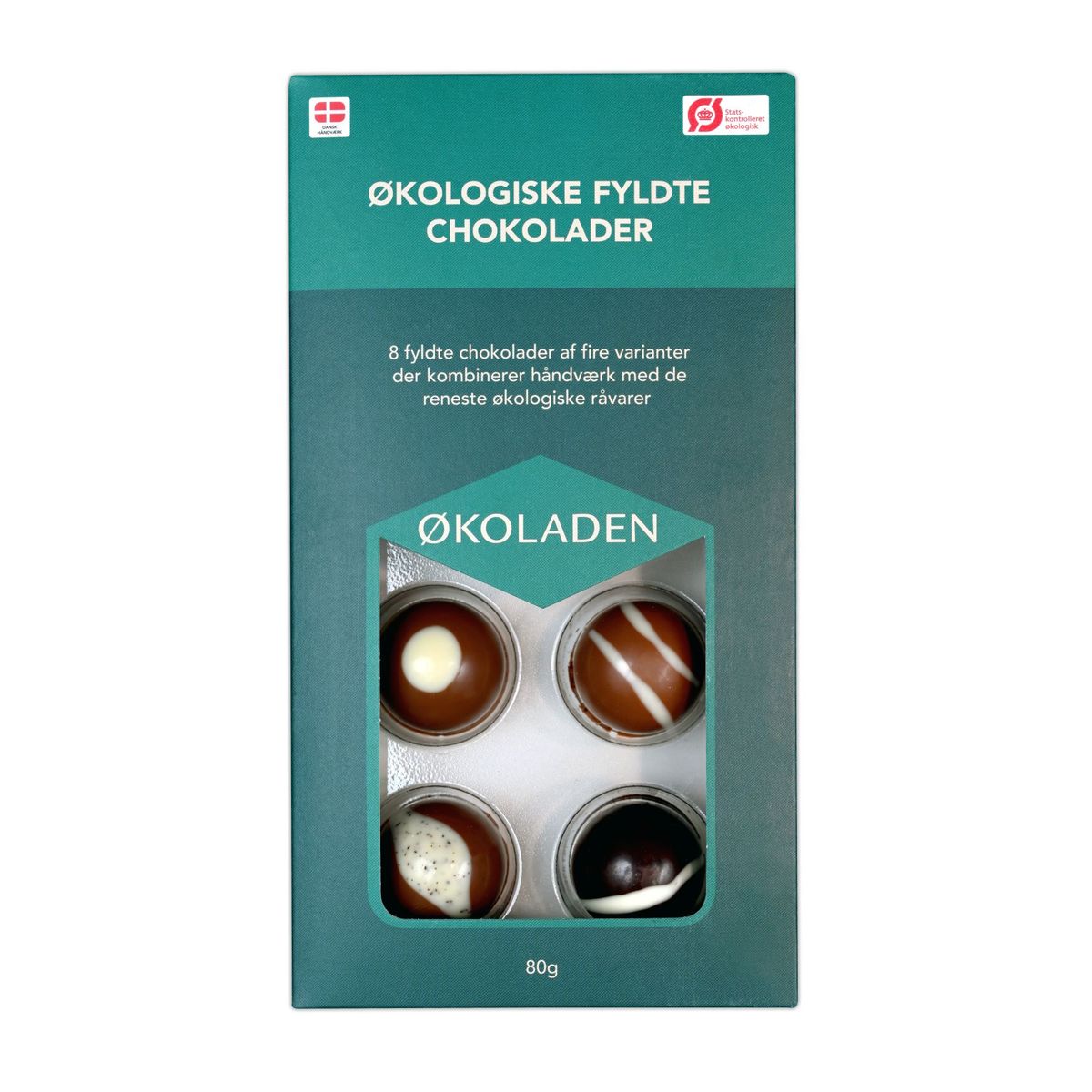 Økologiske Fyldte Chokolader 8 stk