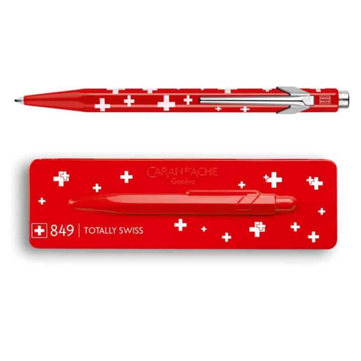 Pen 849 Essentially Swiss Flag CARAN D'ACHE, i æsken.