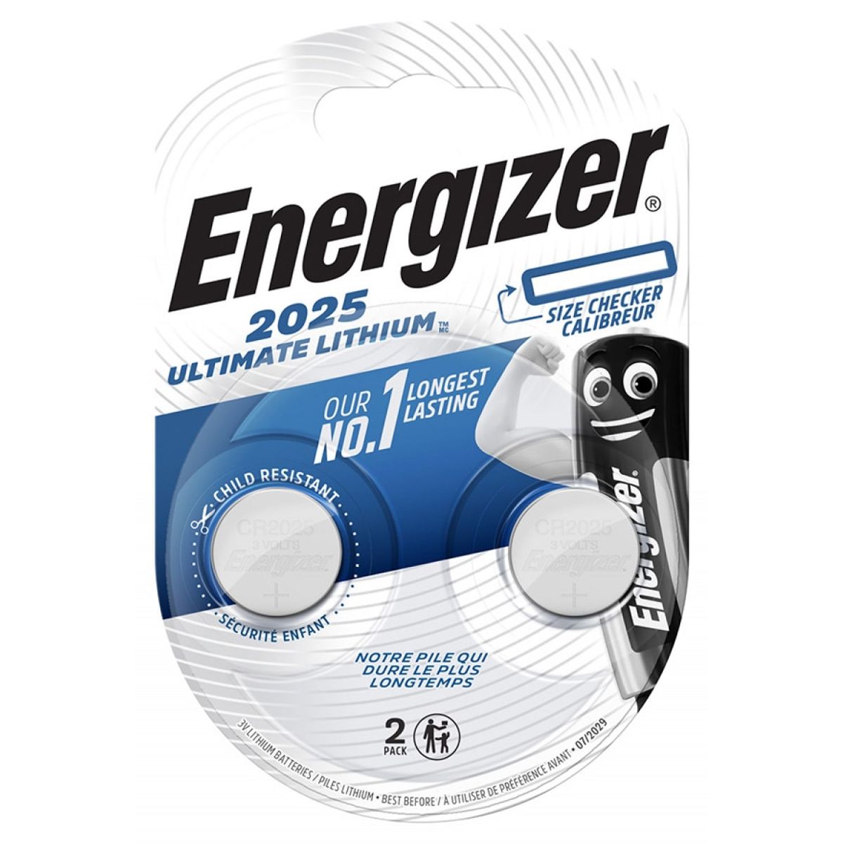 Lithium Batteri CR2025 Energizer Ultimate Langtidsholdbar.