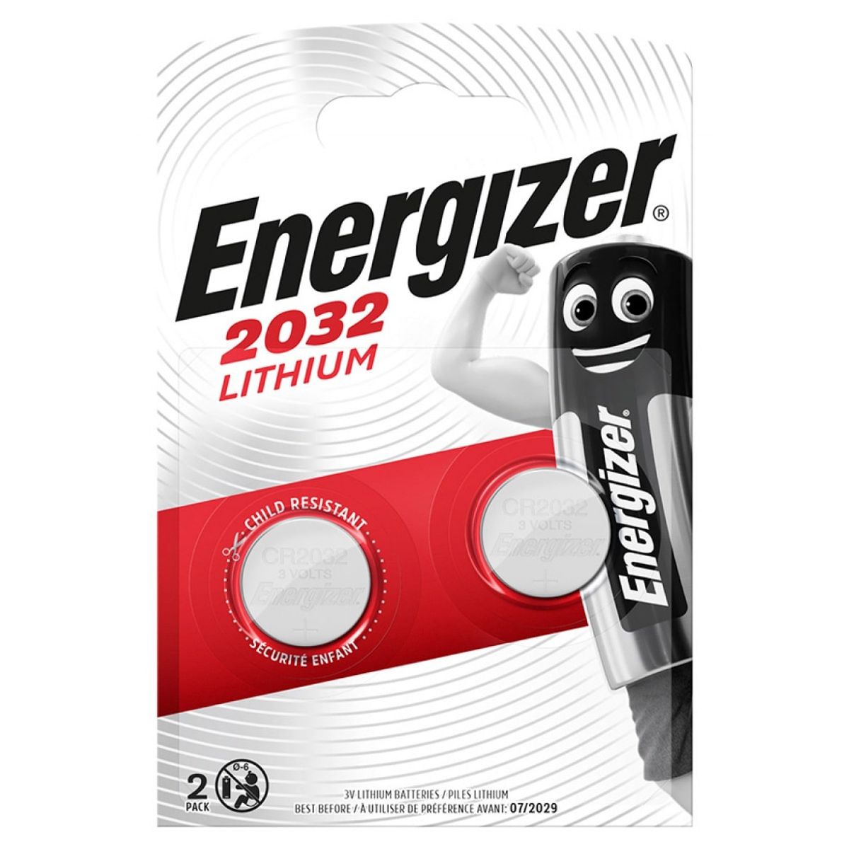 Batteri Energizer CR2032 til små enheder.